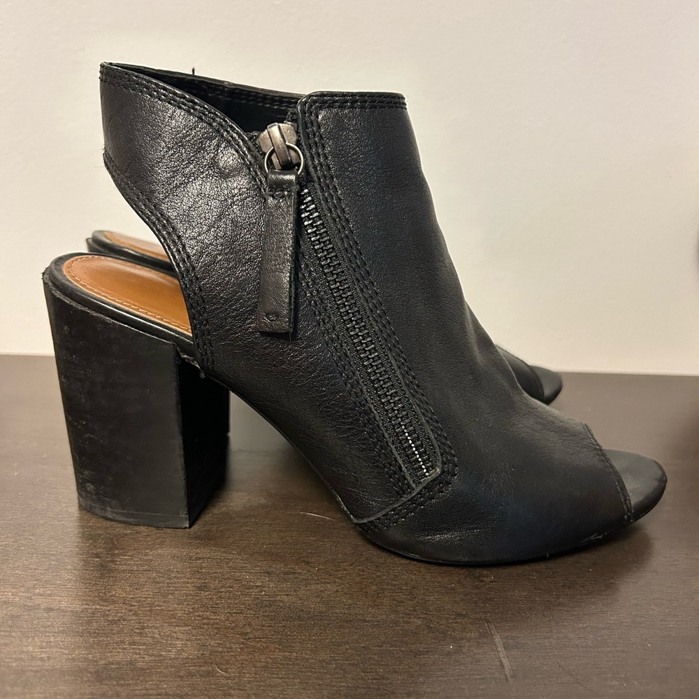 Aldo Black Open-Toe Ankle Booties